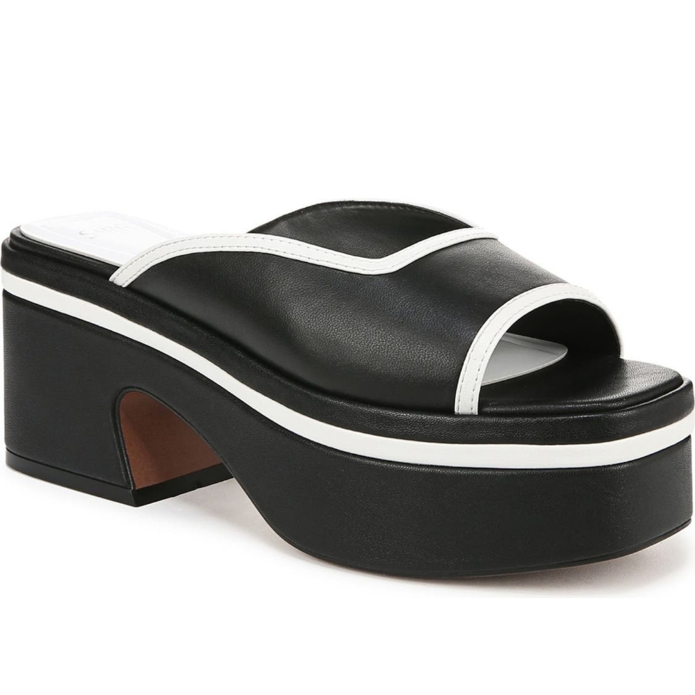 Sarto Franco Sarto Leather Platform Sile On Comfy Sandals - Picture 12 of 14